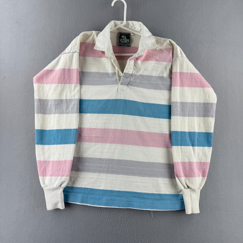 McIntosh & Seymour Rugby Shirt Mens Medium Heavy Cotton Polo 80s 90s USA